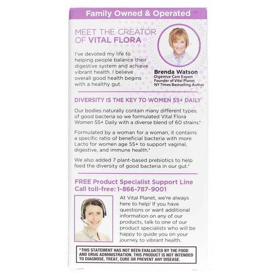 Vital Flora Women 55+ Daily Probiotic + Prebiotics, VTP